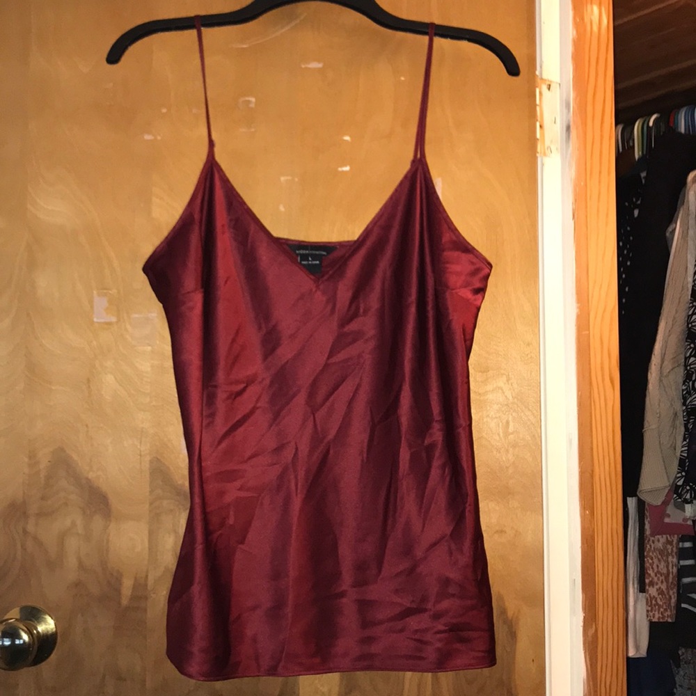 Maroon silky camisole